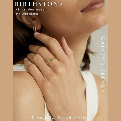 NASCERA - 14K plated Birthstone Rings