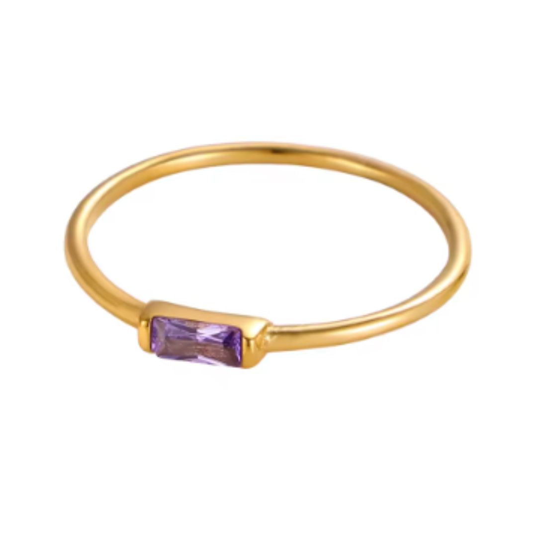 NASCERA - 14K plated Birthstone Rings