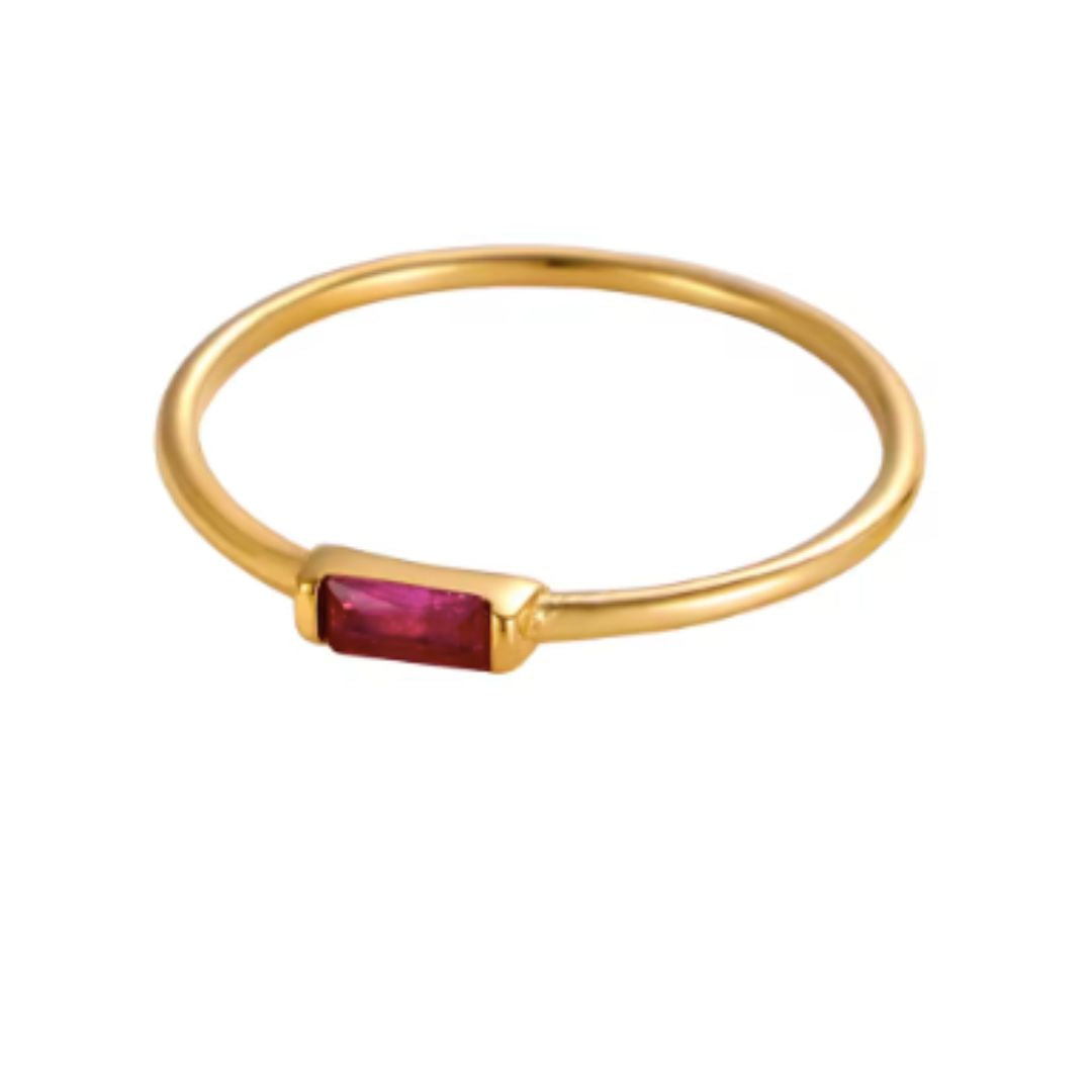 NASCERA - 14K plated Birthstone Rings