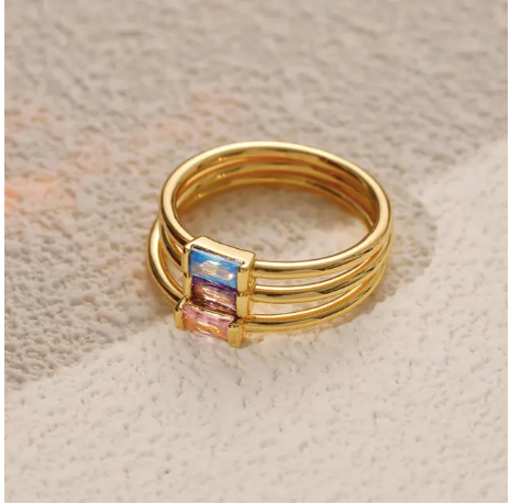 NASCERA - 14K plated Birthstone Rings