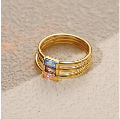 NASCERA - 14K plated Birthstone Rings