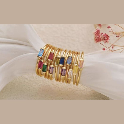 NASCERA - 14K plated Birthstone Rings